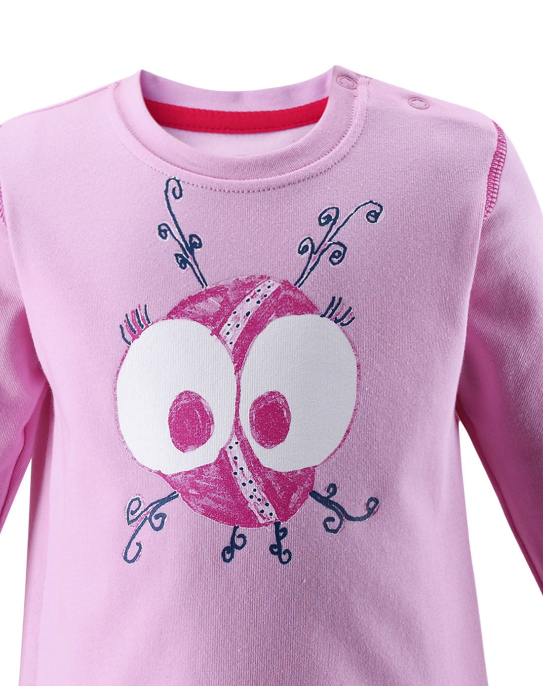 萌宝换新衣-芬兰reima户外童装专场 女小童款粉色长袖t恤 吸湿排汗