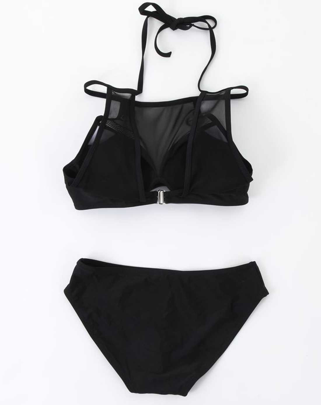 近藤千寻同款 新款女士比基尼泳衣 性感时尚蕾丝透明显瘦泳装