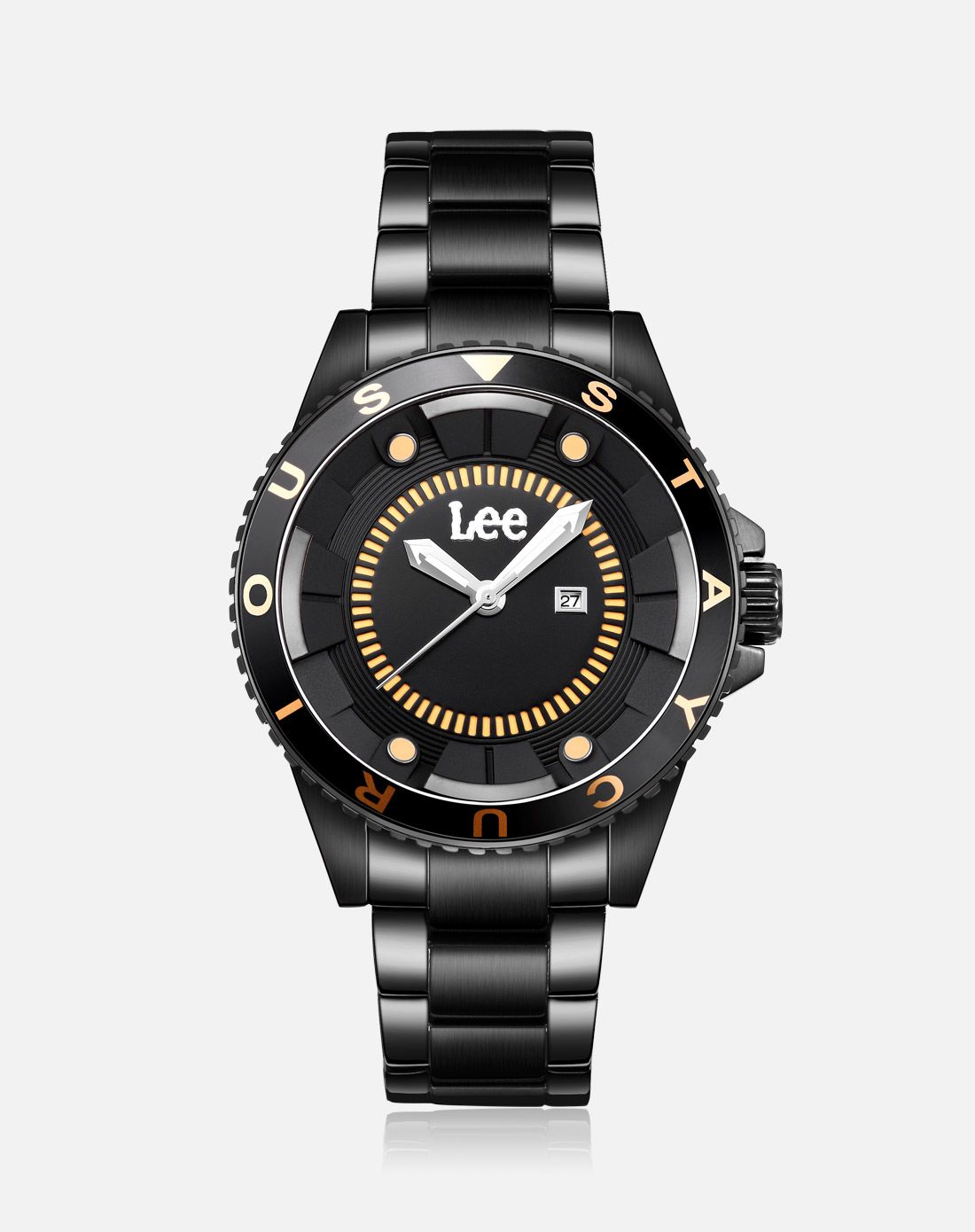 lee 【唯品专供】时尚潮流大表盘石英男士手表