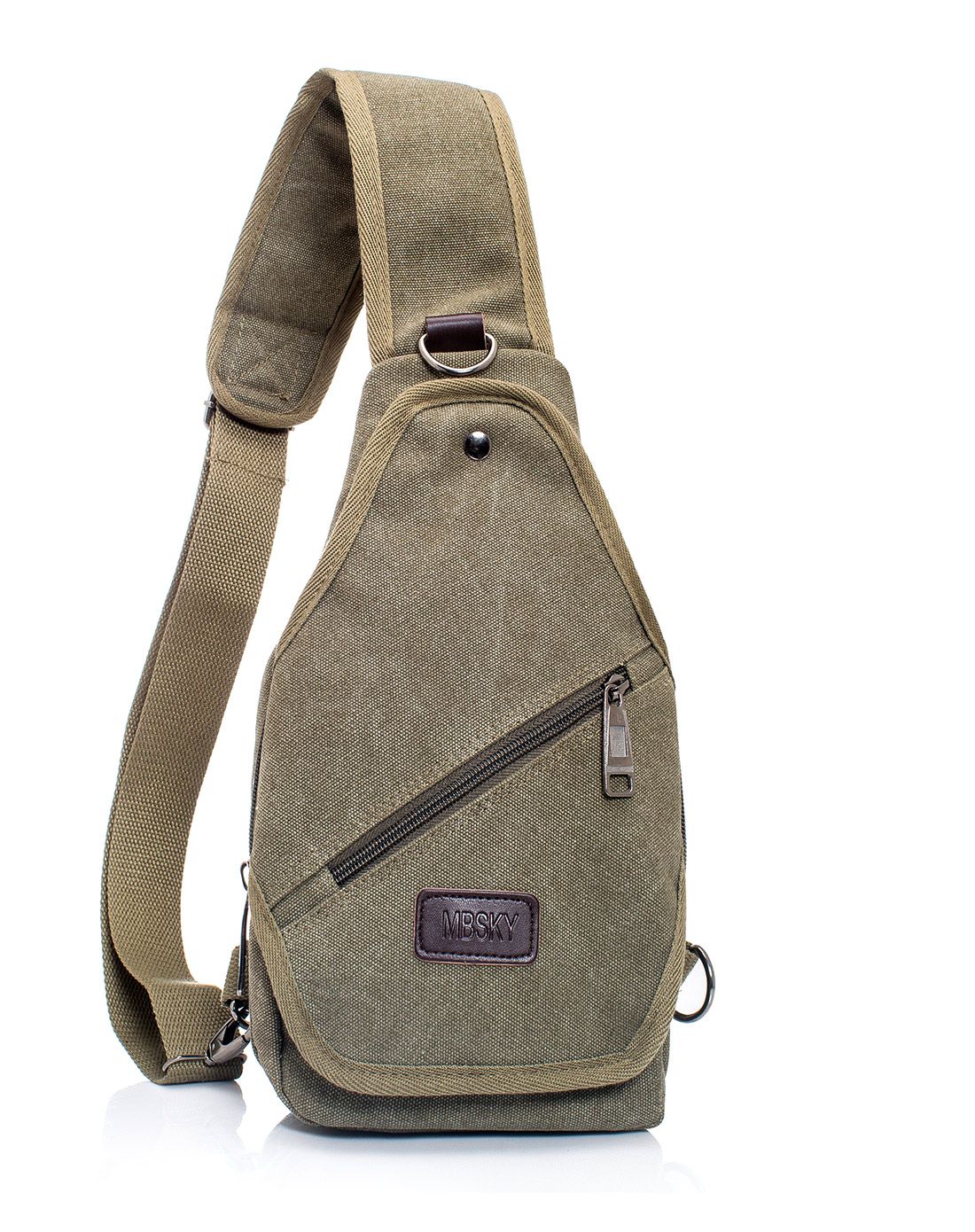 军绿 男款复古帆布斜挎胸包【31*19*7cm】