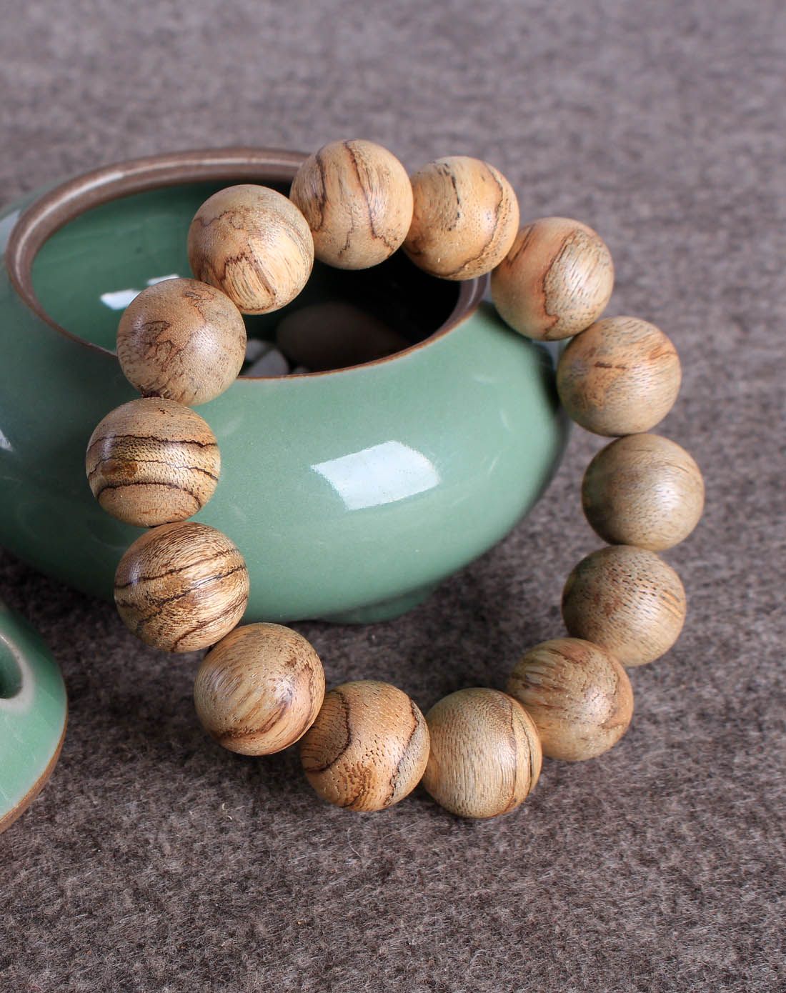 海南吊口优选沉香料手链16mm 虎皮纹