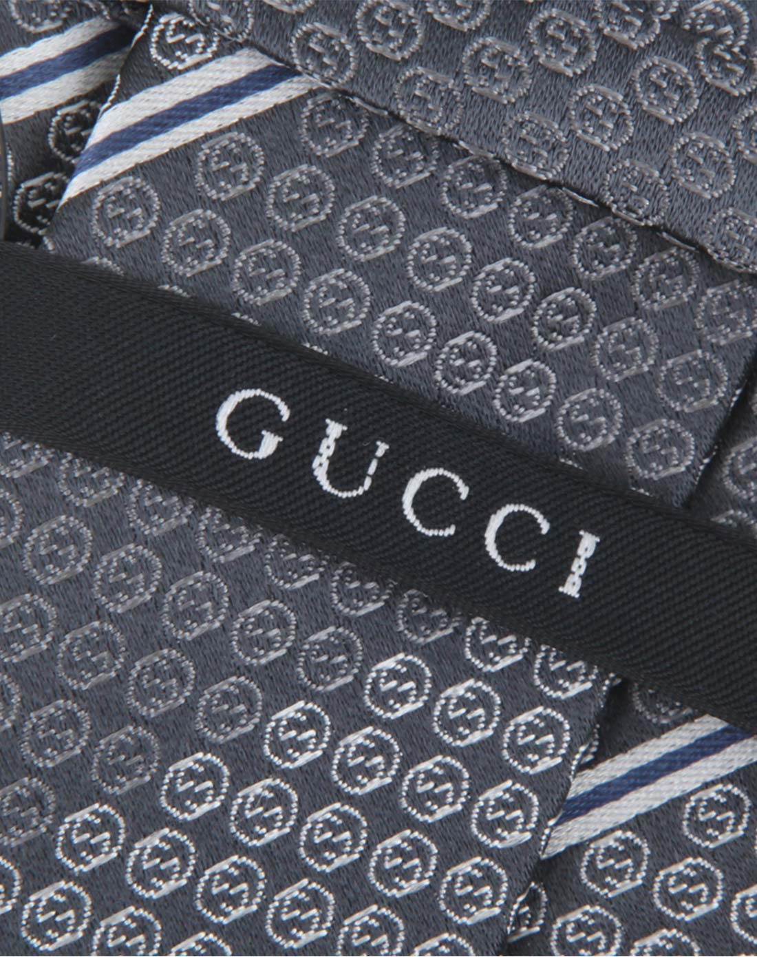 gucci男士灰色条纹领带