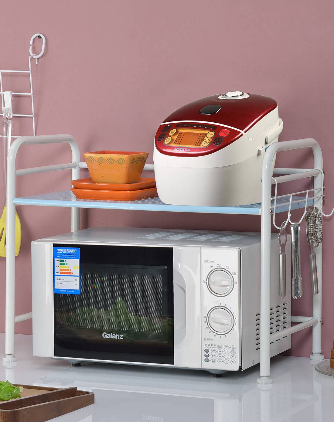 送挂钩 台式微波炉架 多功能收纳架 三色可选