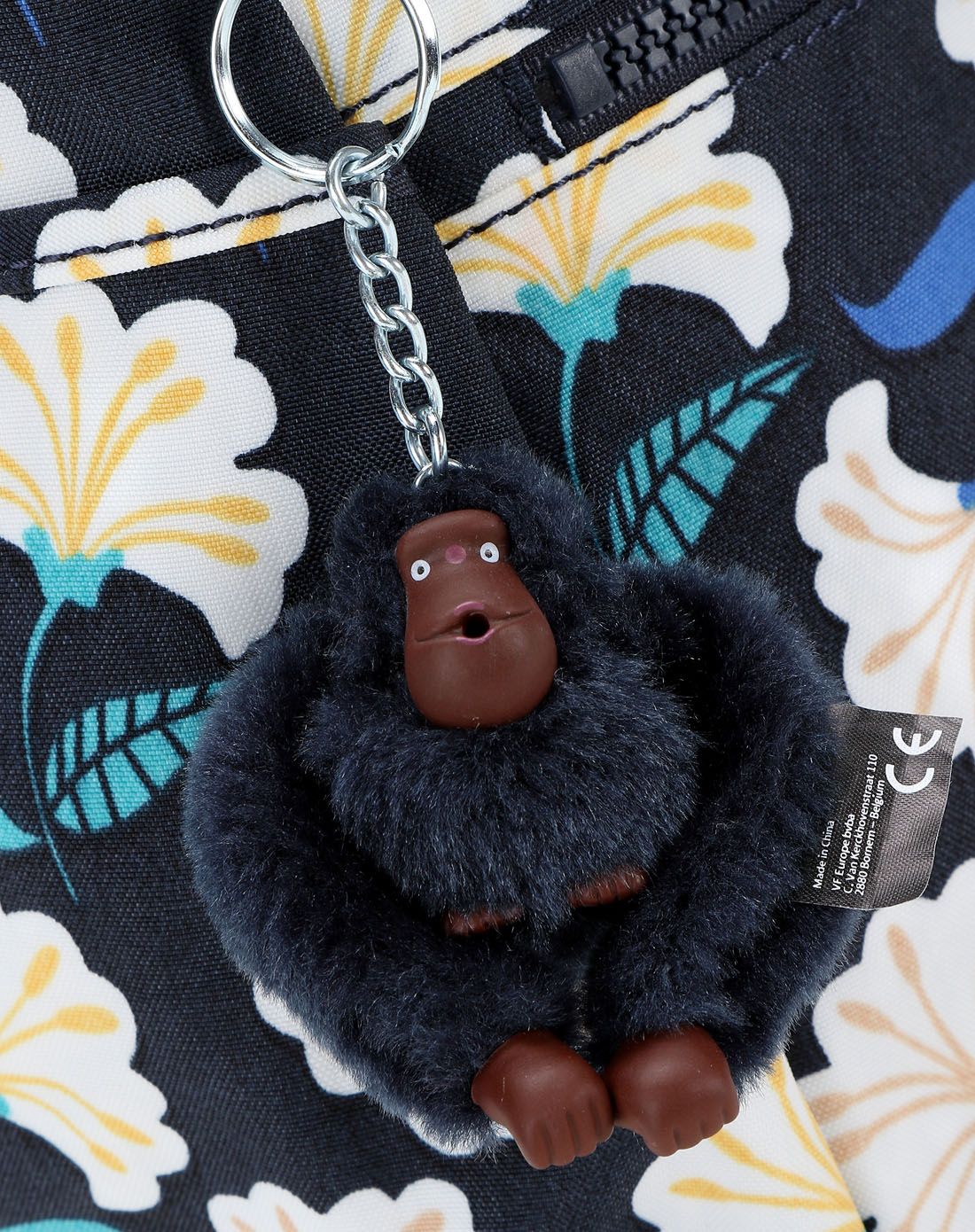 kipling猴子蓝绿木兰花单肩斜挎包