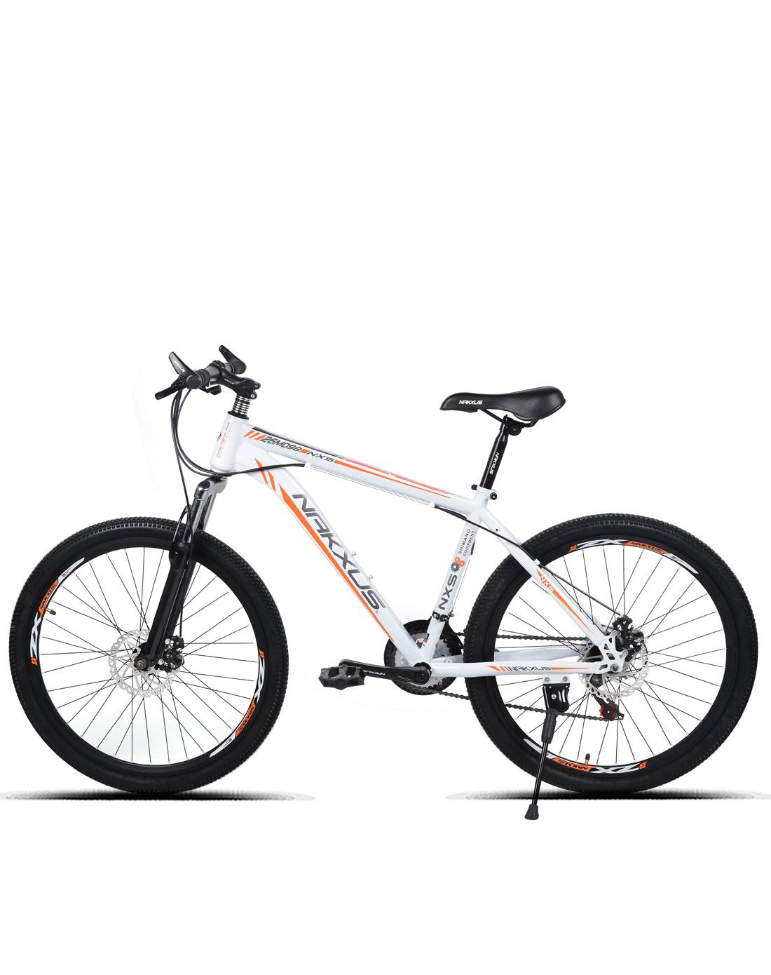 nakxus 26寸白橙色shimano 21s变速山地车