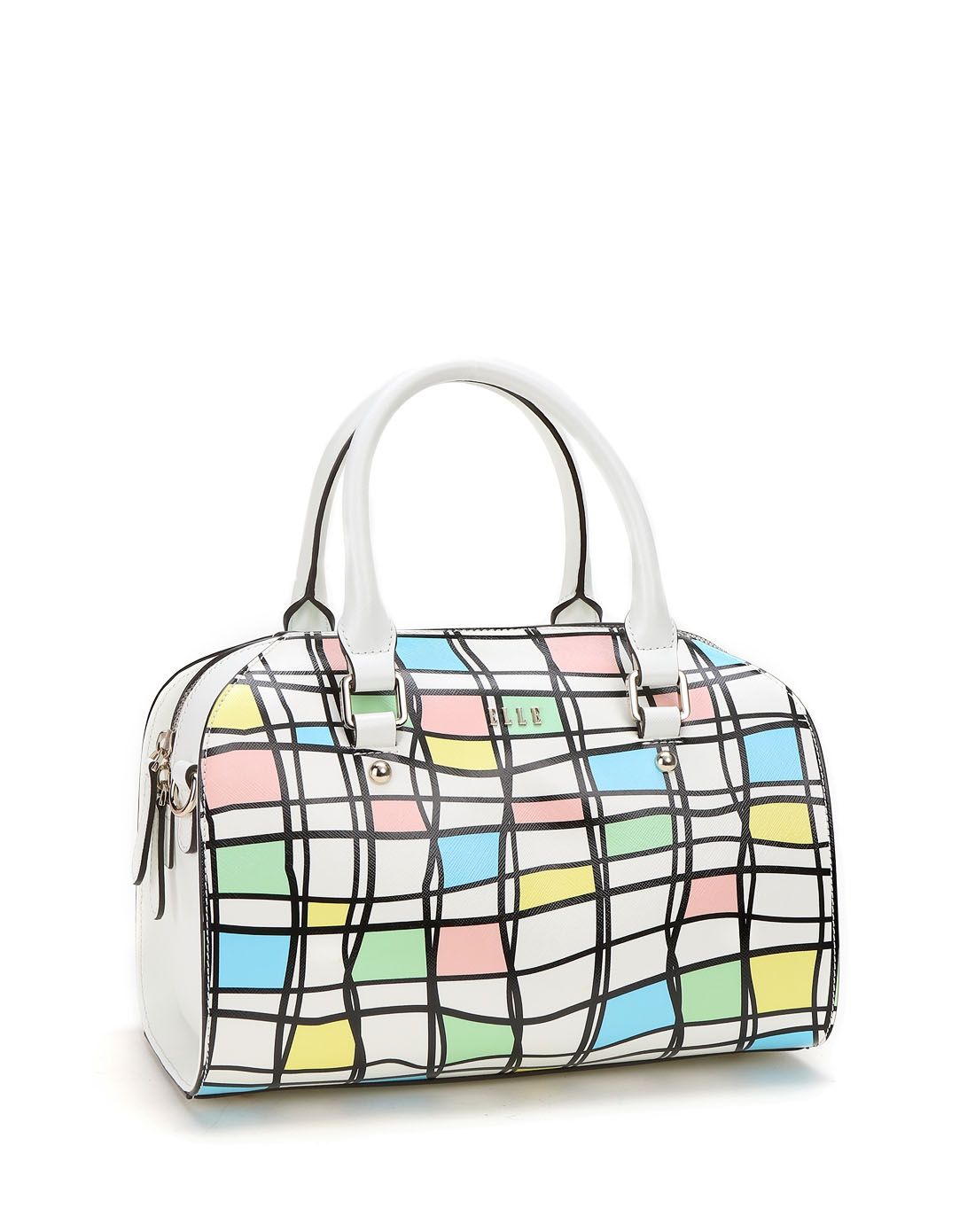 elle彩色不规则方格包