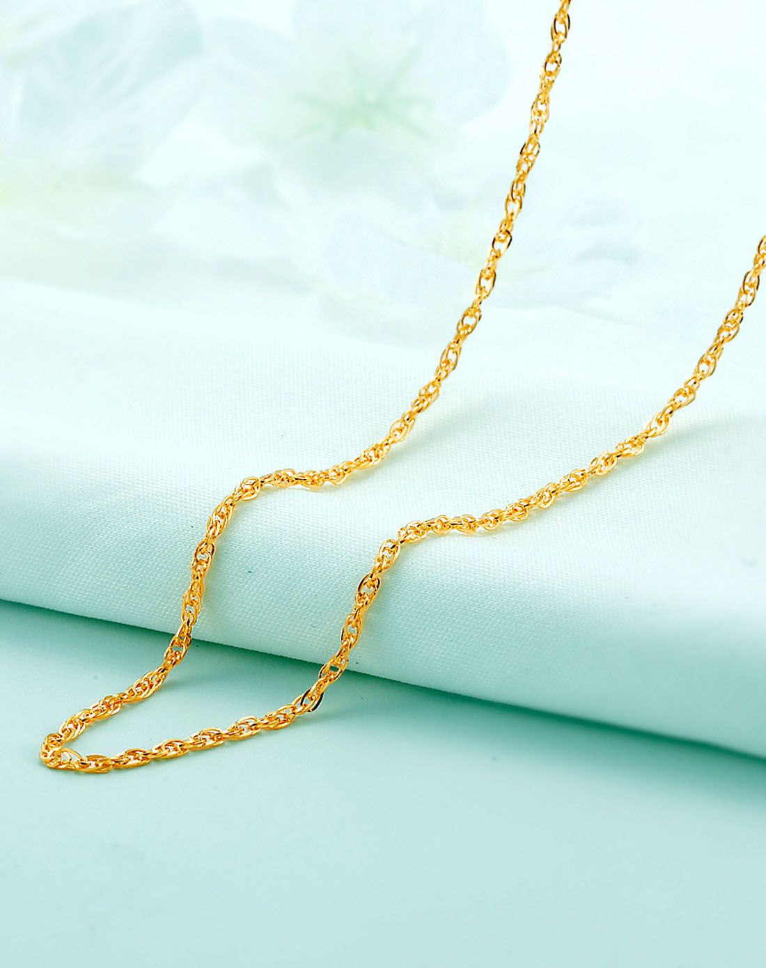 mclon 足金四方水波项链约3.5g