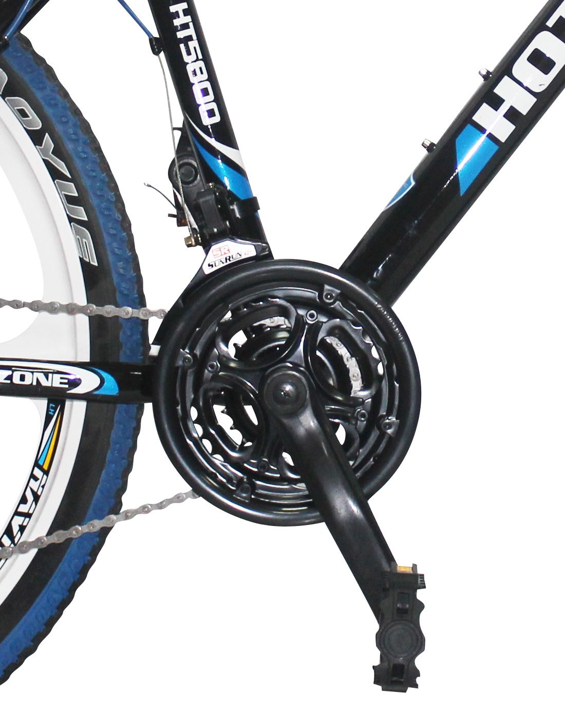 26寸减震双碟刹24速一体轮山地自行车-黑蓝