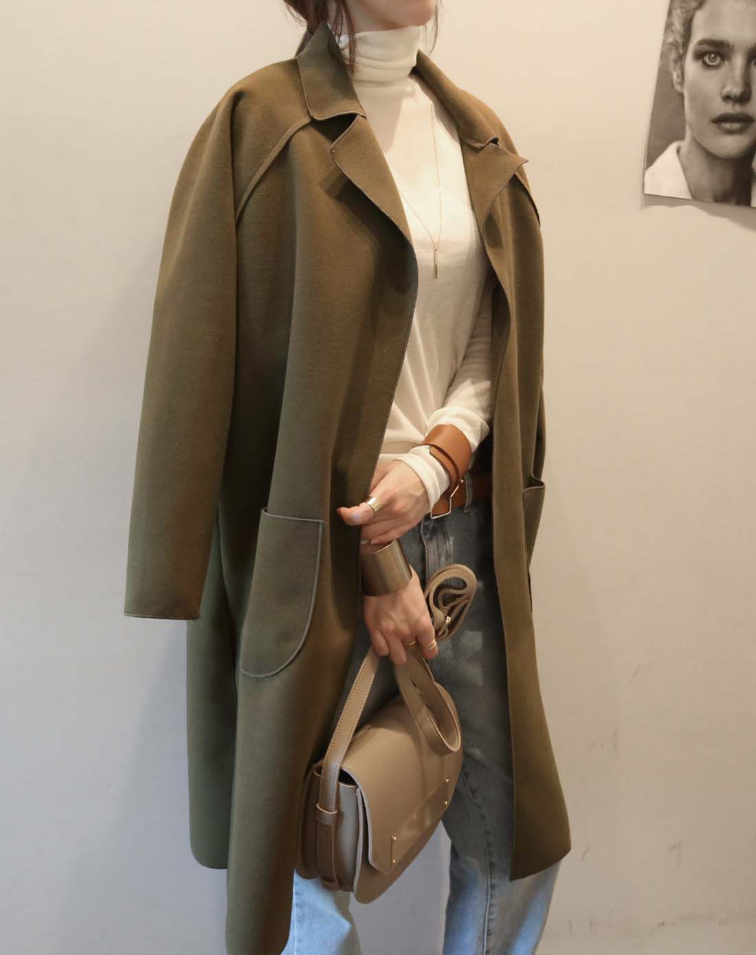 韩国naning9 休闲百搭大衣棕色