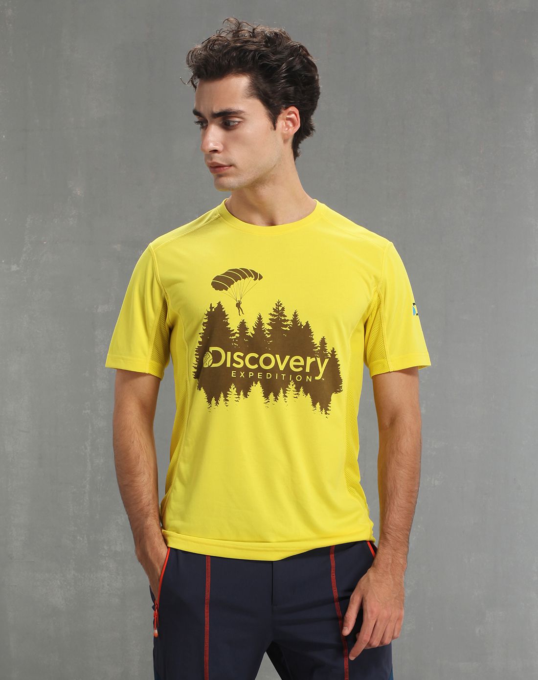 discovery expedition男式葵黄印花t恤daje81039-b48x_唯品会