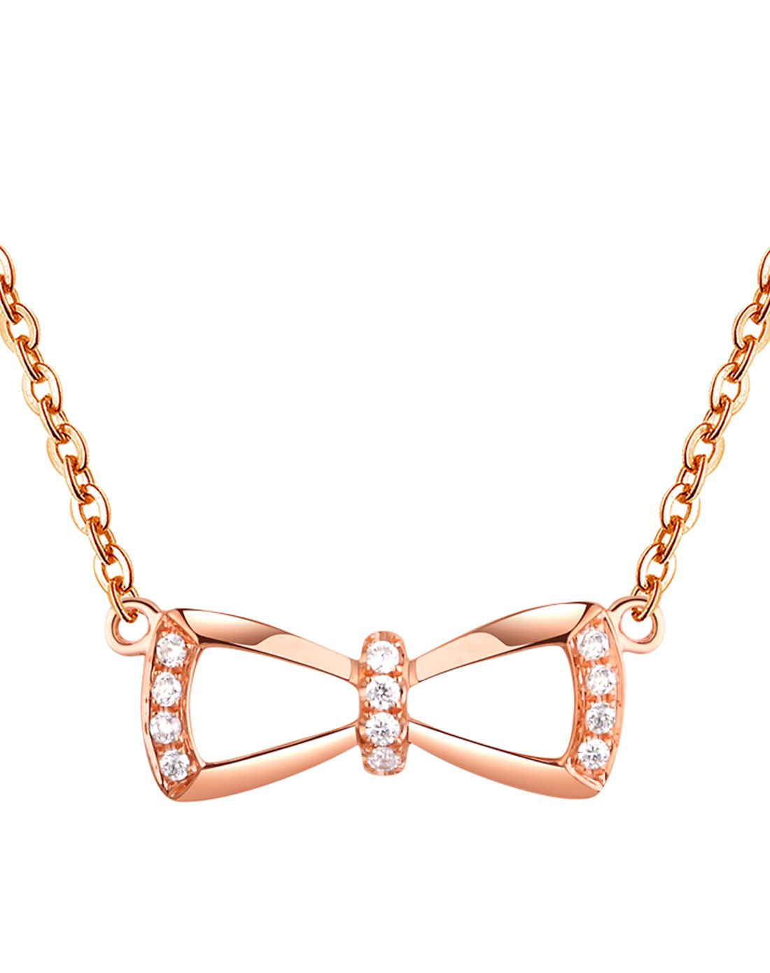 曼卡龙 18k金钻石项链【玲珑结】