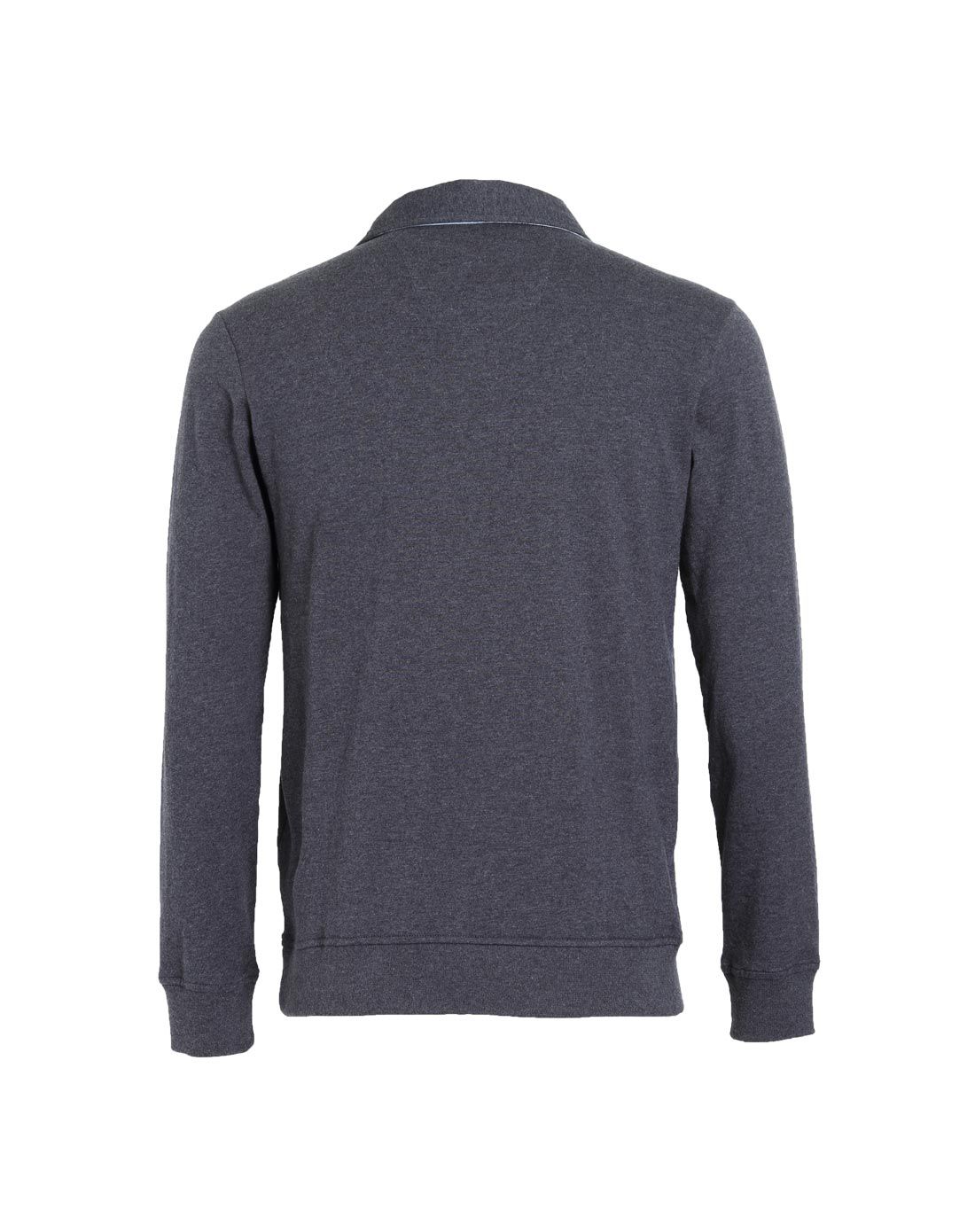 深藏蓝时尚商务百搭纯色长袖polo衫