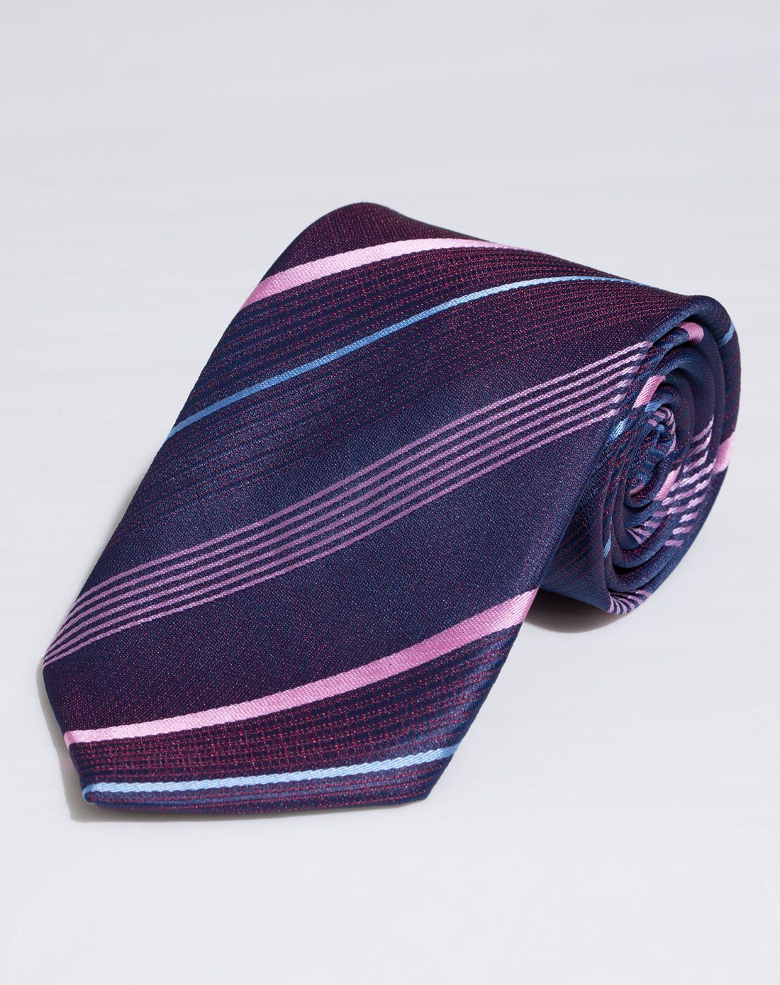 男款紫条南韩丝领带