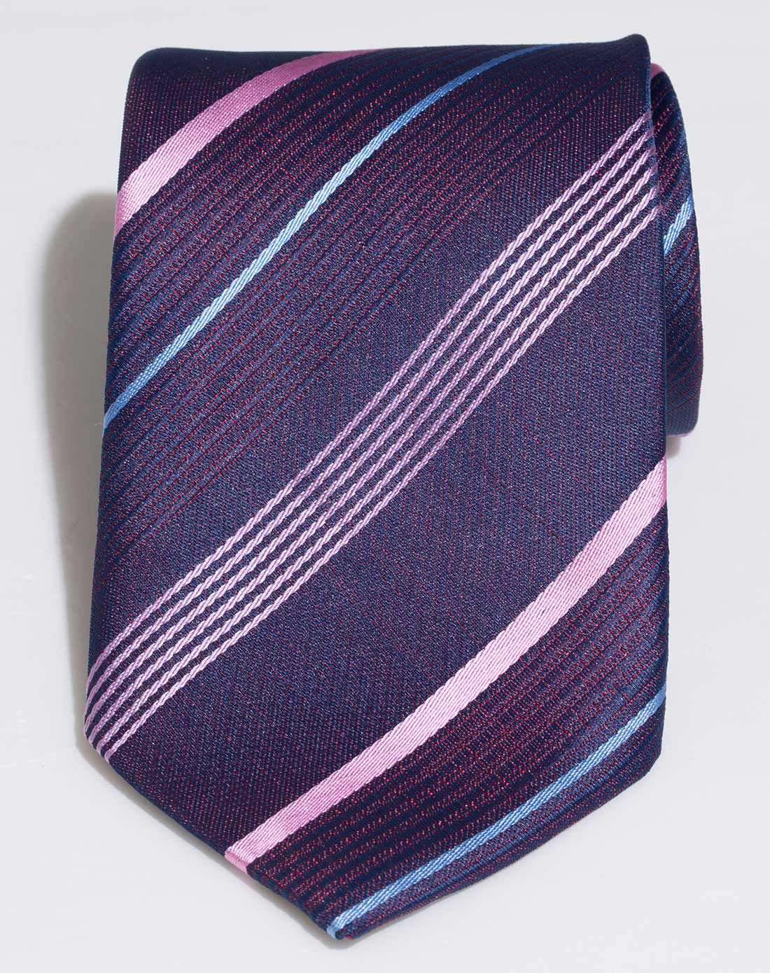 男款紫条南韩丝领带