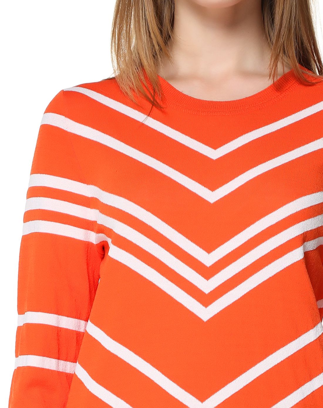 珊瑚色休闲百搭长袖针织衫