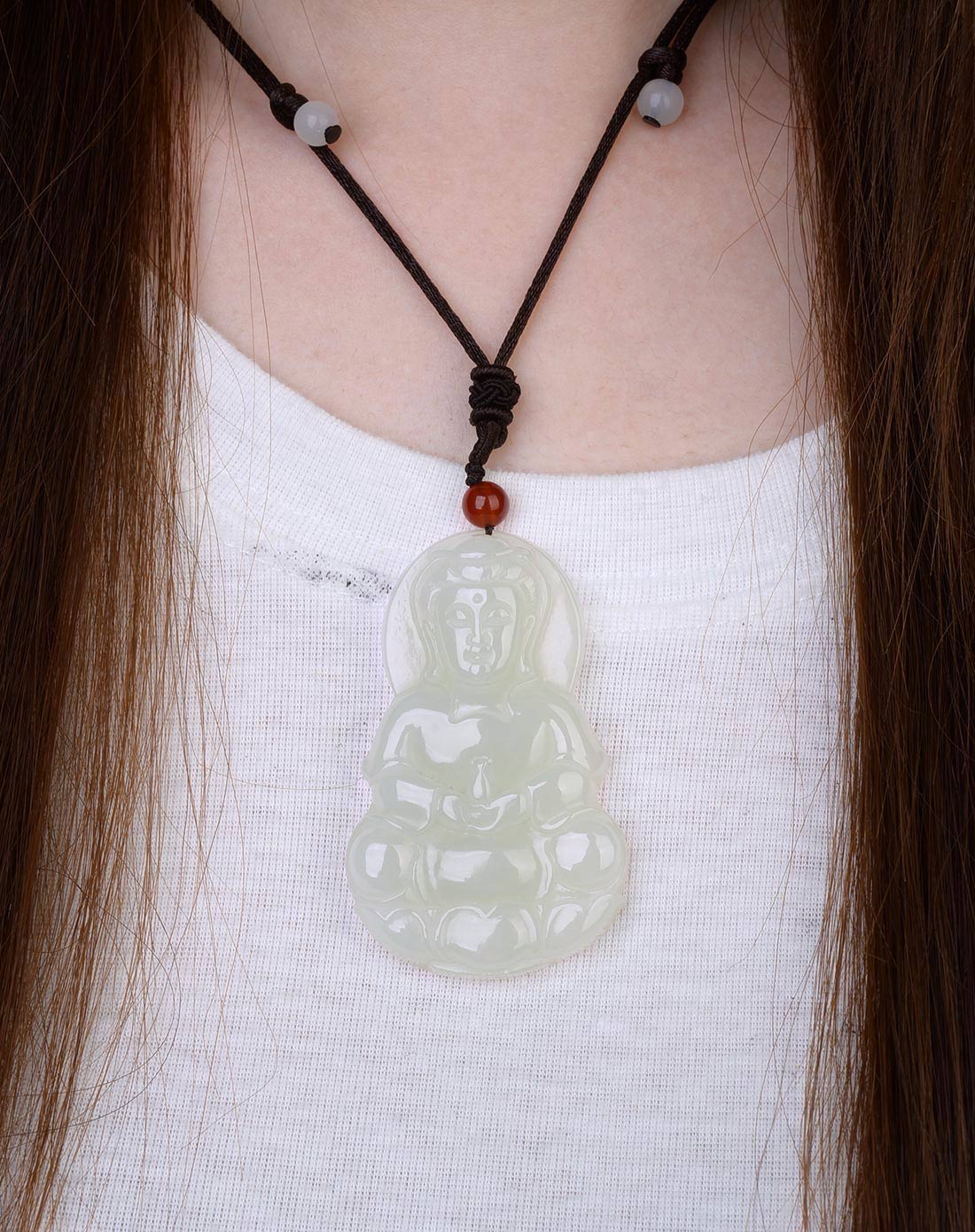 和田玉观音挂件