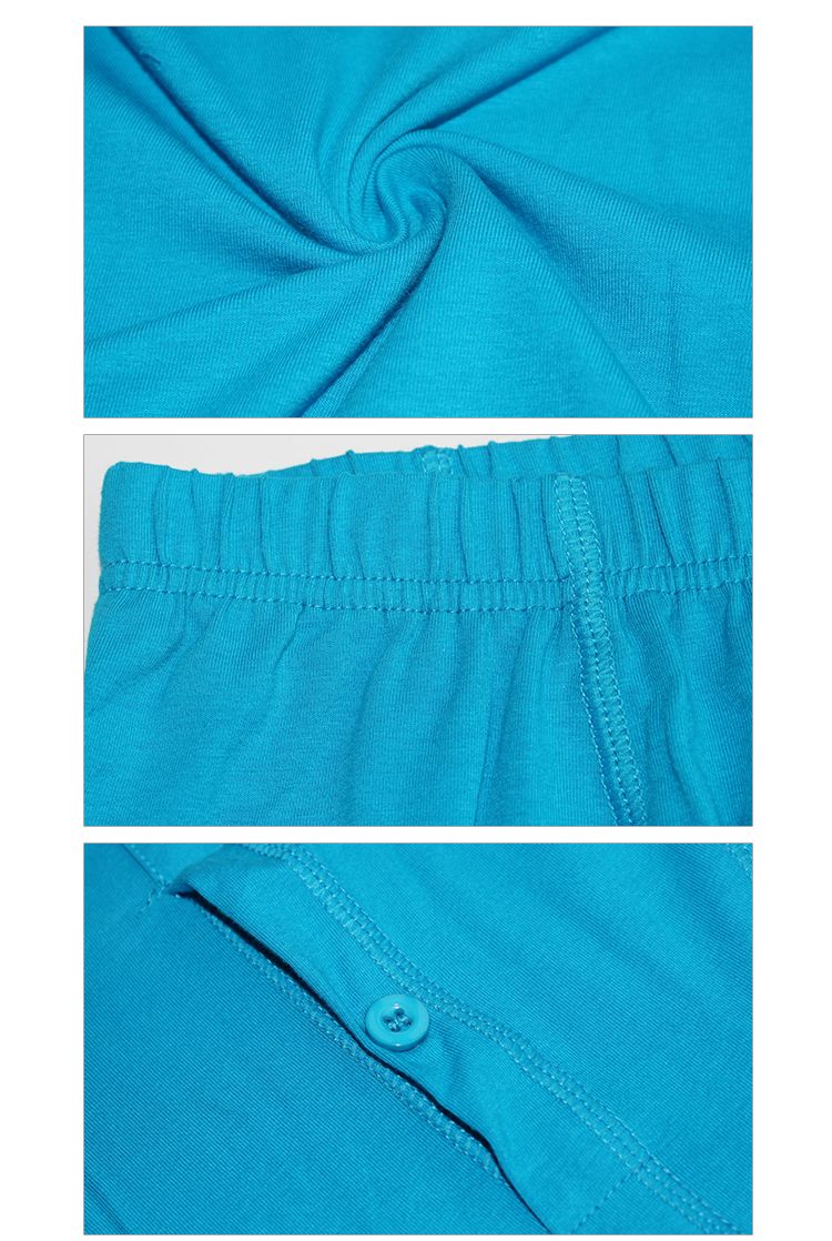 男式翠兰圆领炫彩糖果色内衣套装