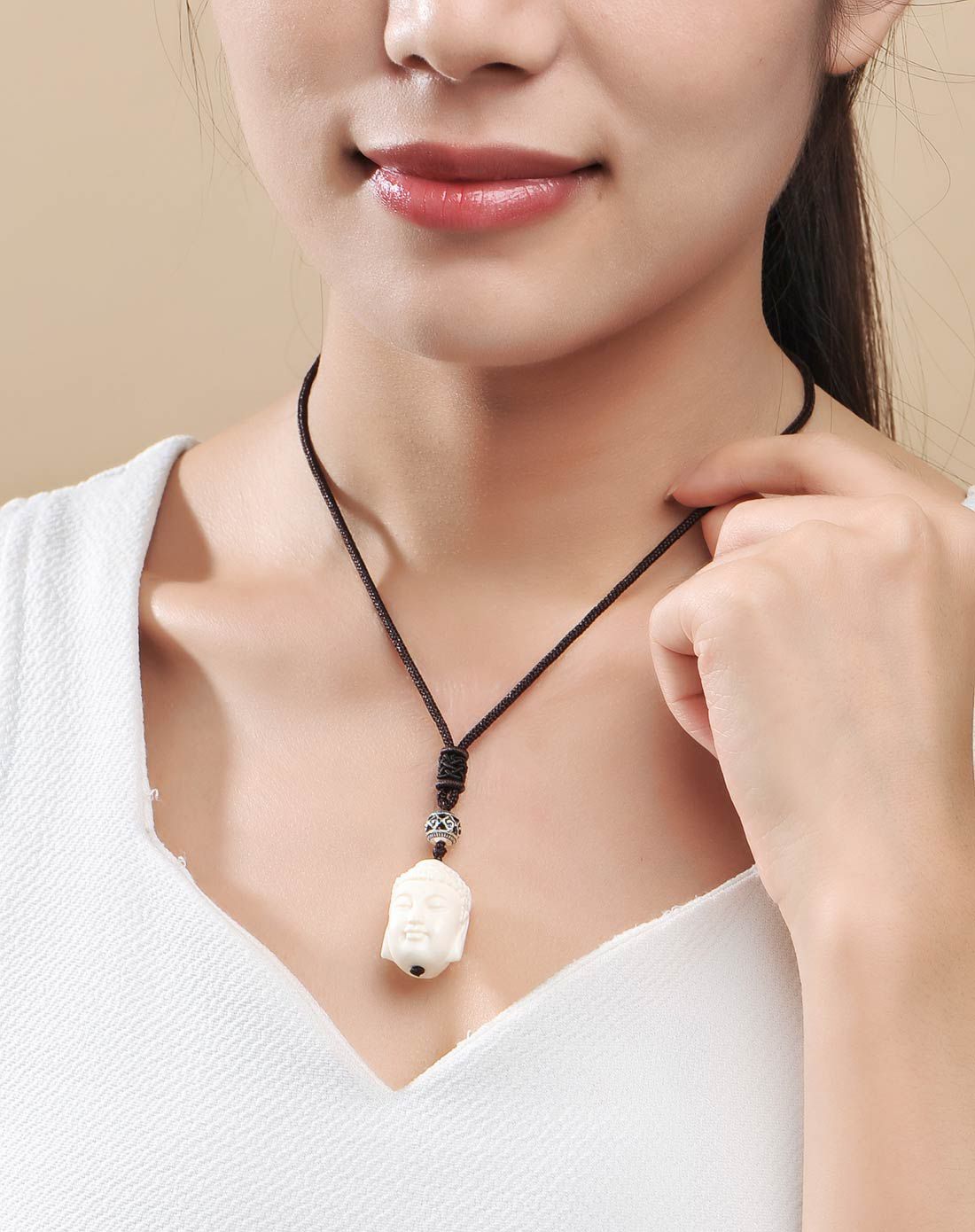 玛丽.温莎 猛犸象牙牙雕一念之间善恶双面佛吊坠(附证书)