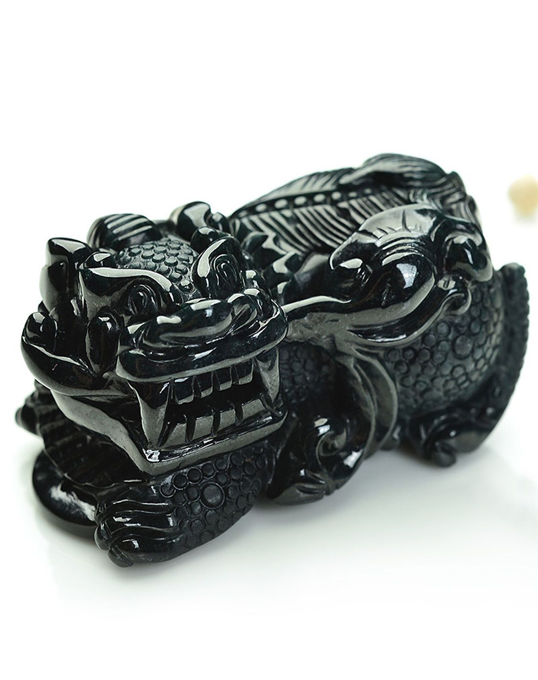 天然翡翠墨翠貔貅挂件