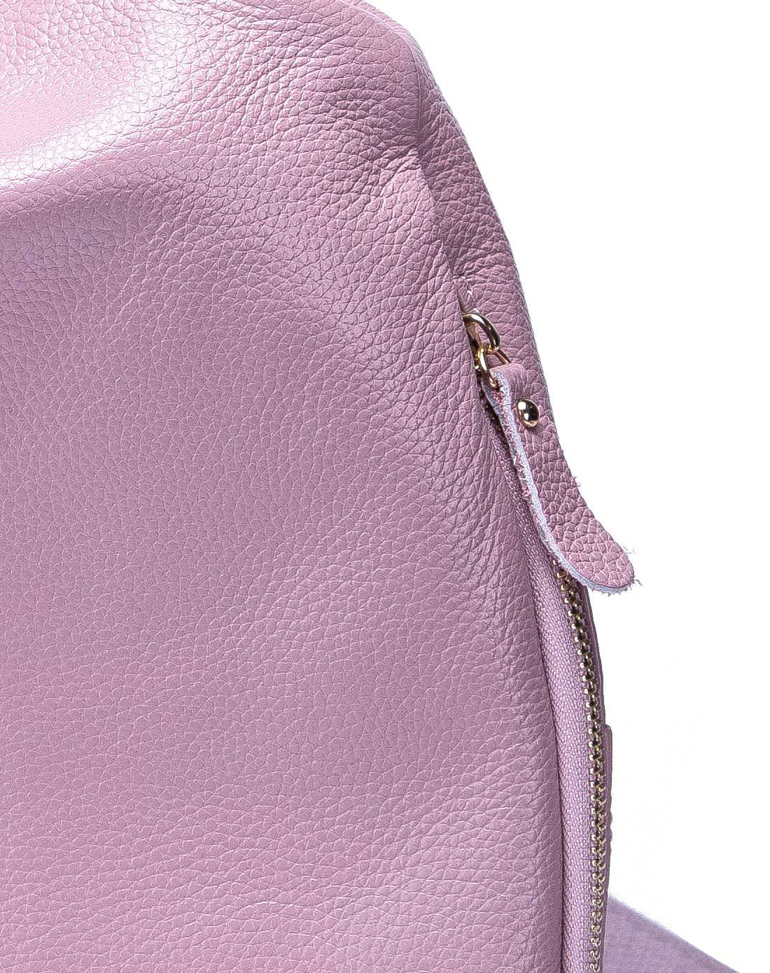 女款香芋粉色牛皮革休闲时尚旅行大背包