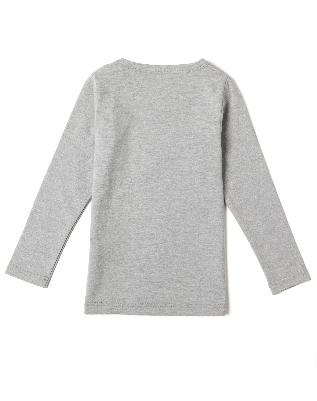 女童灰色时尚简约长袖打底衫