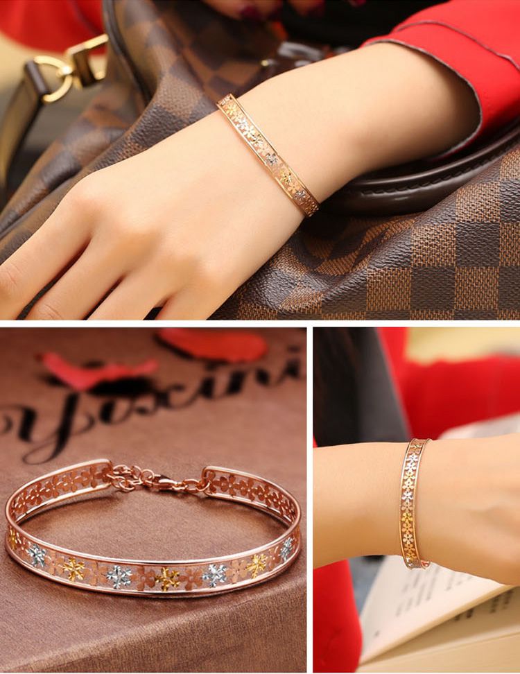 黛慕妮 18k分色k金彩金手镯