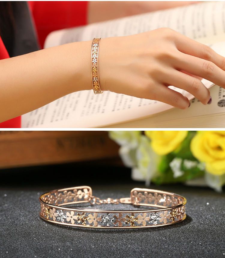 黛慕妮 18k分色k金彩金手镯