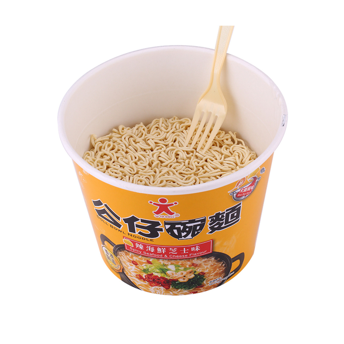 【方便速食】香港doll公仔碗面辣海鲜芝士味 110克