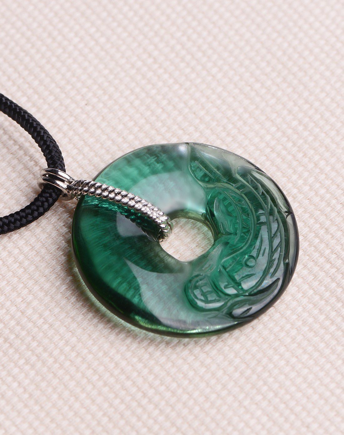 石头记 合成绿水晶|纳财貔貅.玉坠