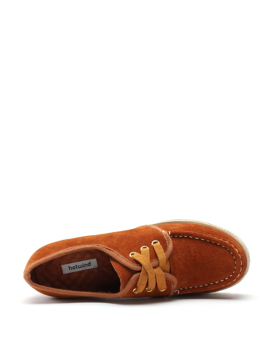 热风hotwind棕色厚底粗跟系带单鞋61f371502_唯品会