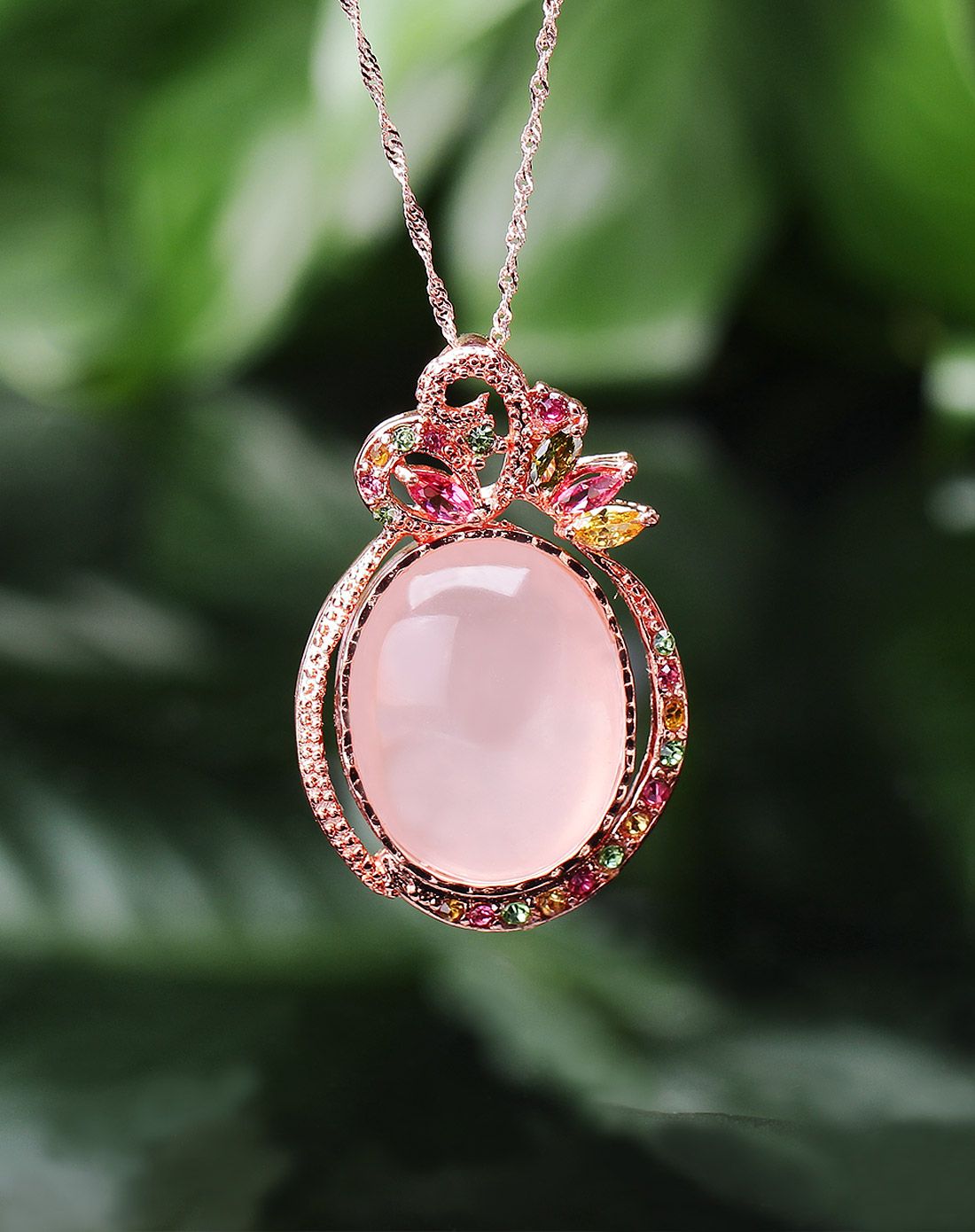 花神之语天然芙蓉石项链吊坠(附证书)