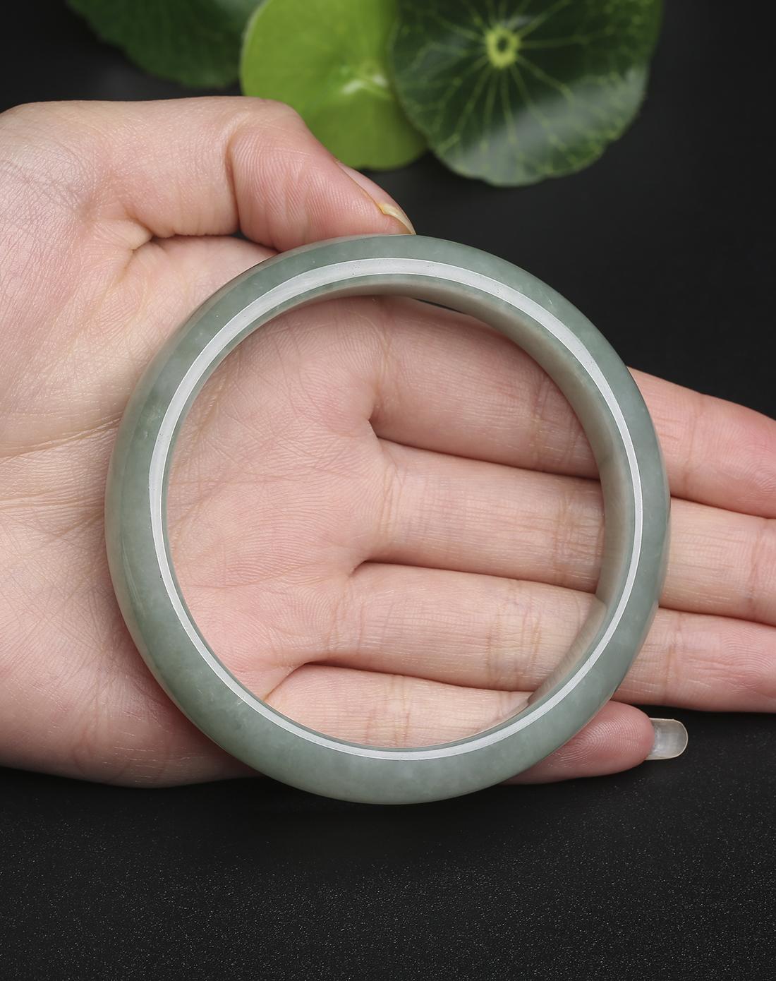 天然翡翠油青手镯 圈号58(附证书)