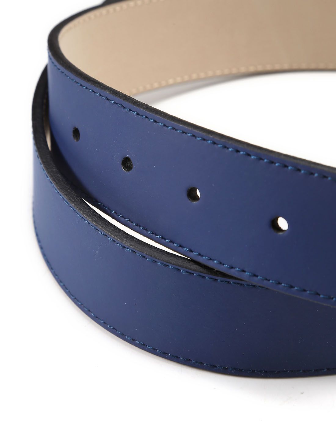 男款深蓝色简约时尚皮带