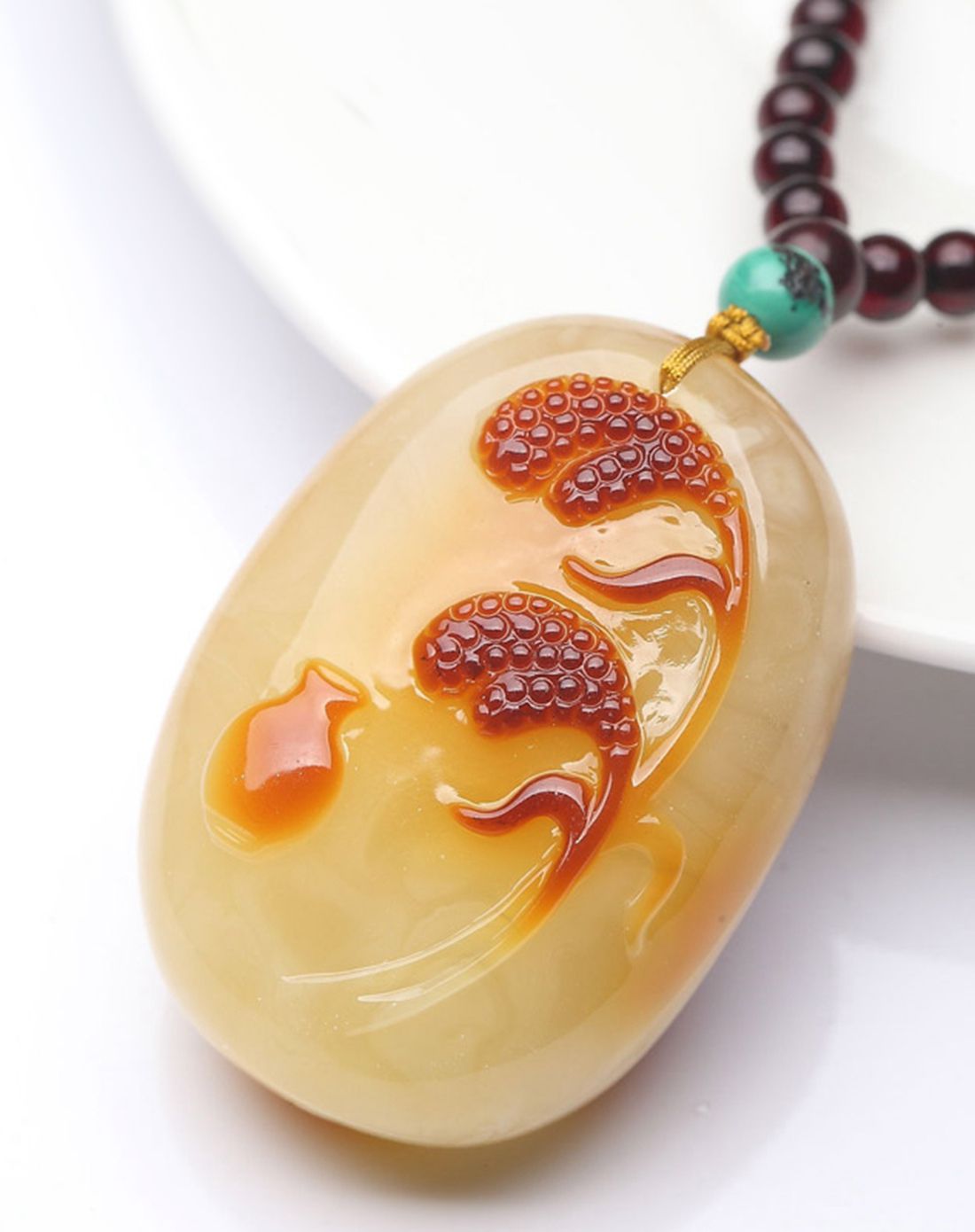 royal gem 天然蜜蜡俏色巧雕岁岁平安吊坠