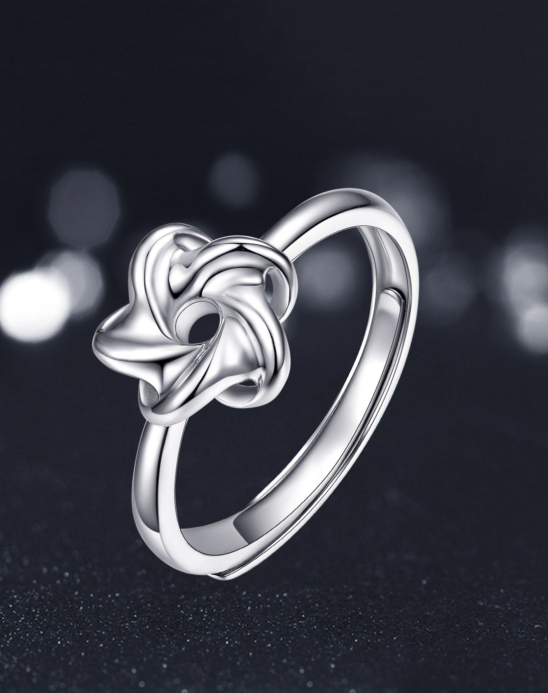 宝亨达bohengda珠宝专场宝亨达 铂金pt950精致时尚绽放女戒(开口可