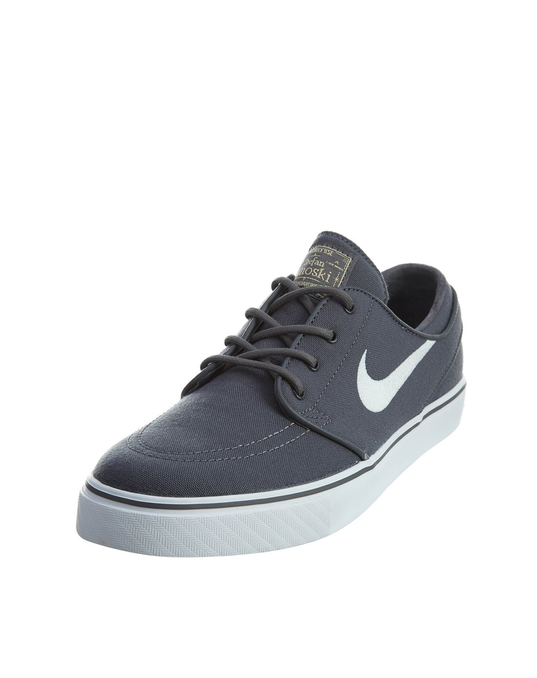 nike zoom stefan janoski cnvs 615957 耐克男士帆布鞋深灰色/白标