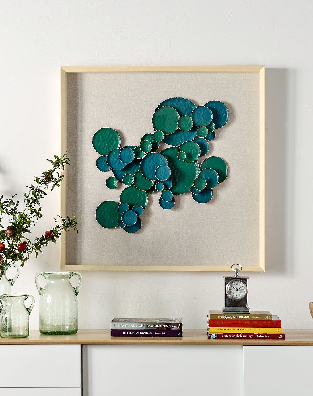 铁艺荷花立体墙面装饰画