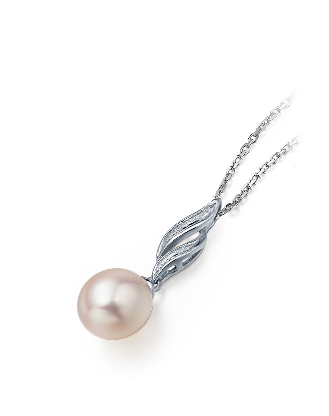 周大福 优雅之星925银镶珍珠吊(不含项链)