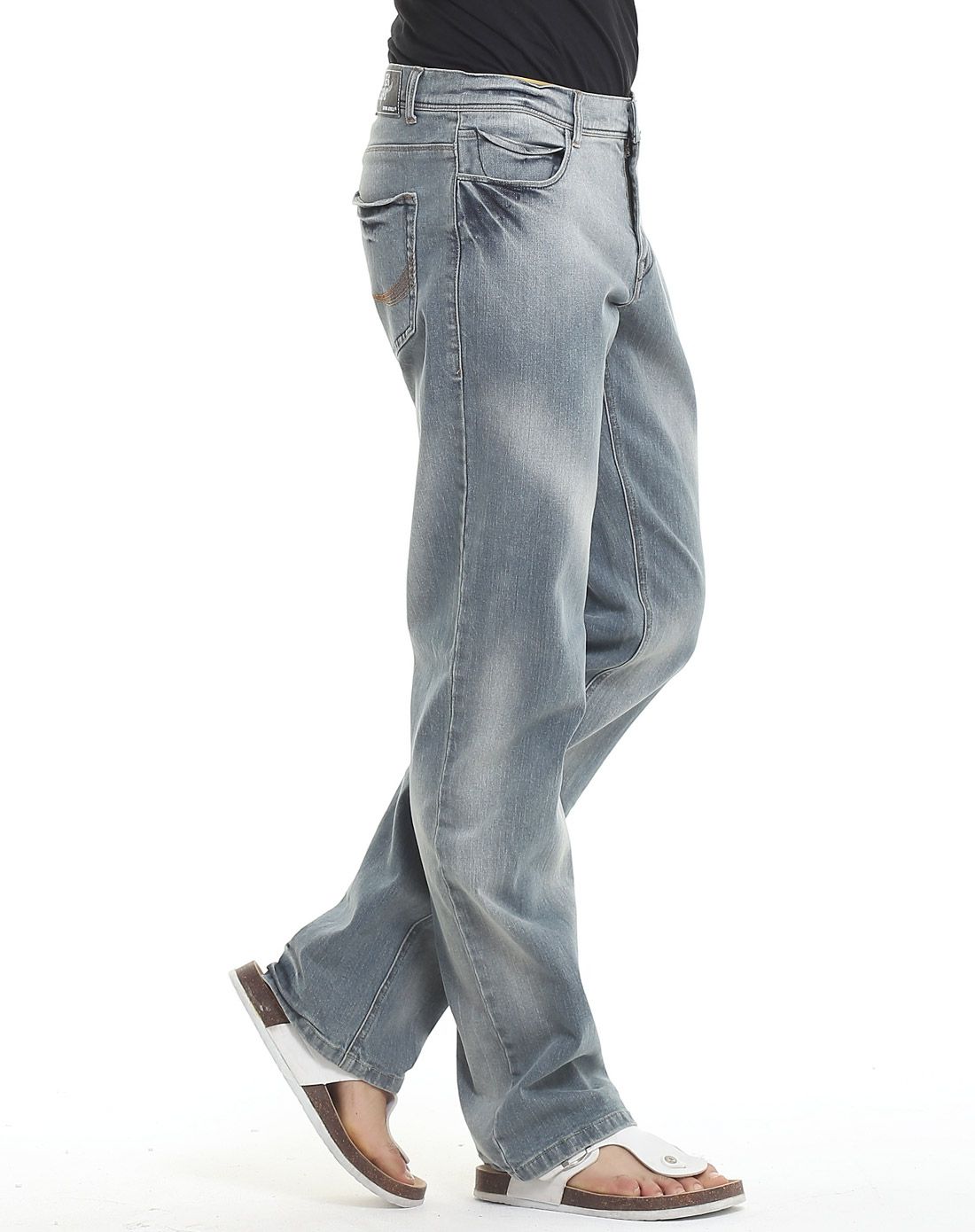 经典款全棉浅蓝牛仔裤