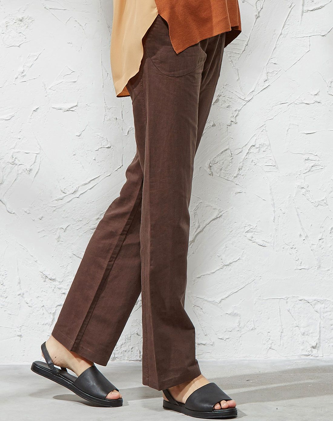 女装咖啡色夏季直筒裤