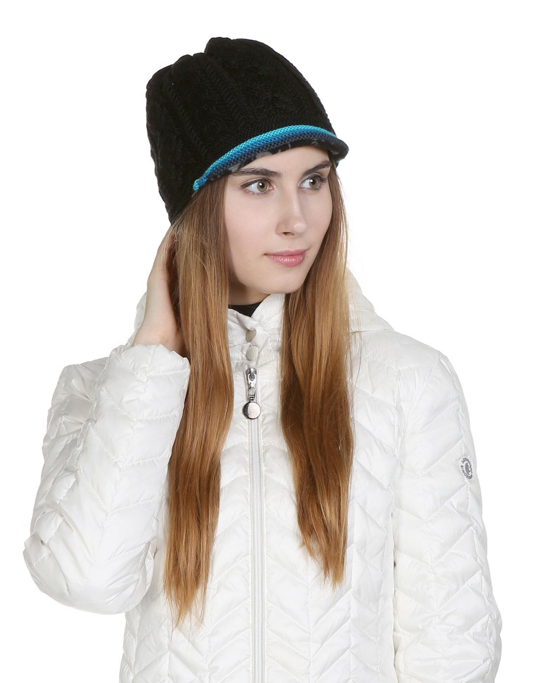 > 快乐狐狸 时尚保暖 中性黑色冬季有檐帽 户外休闲