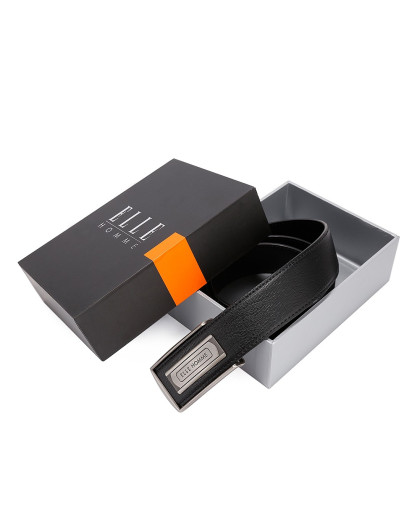 elle homme皮具时尚专场黑色牛皮带身板扣皮带e587500236_唯品会