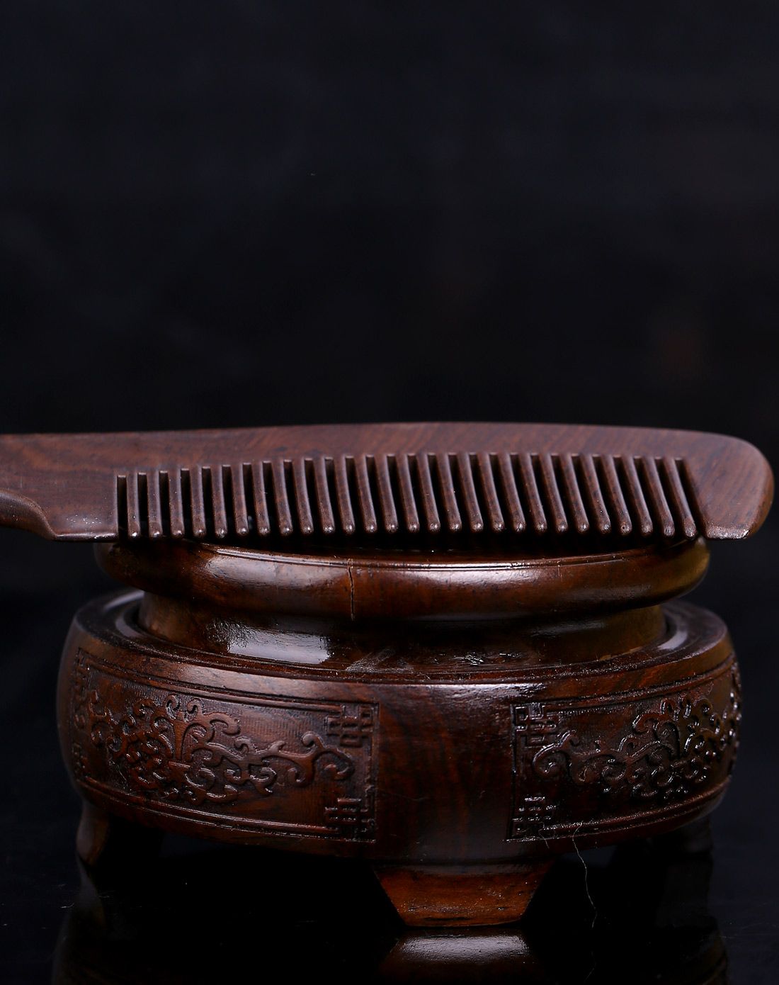 天天顺心黑檀木梳