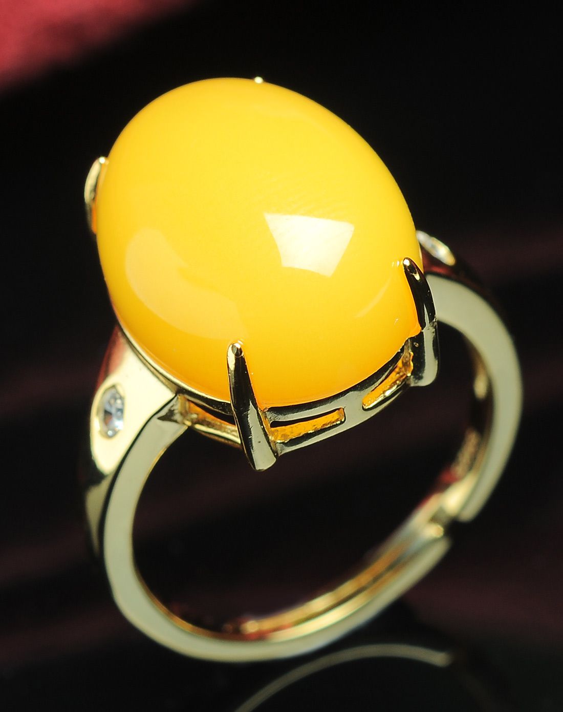 亿珍阁 925银细腻蜜蜡蛋面戒指11-13# 附证书