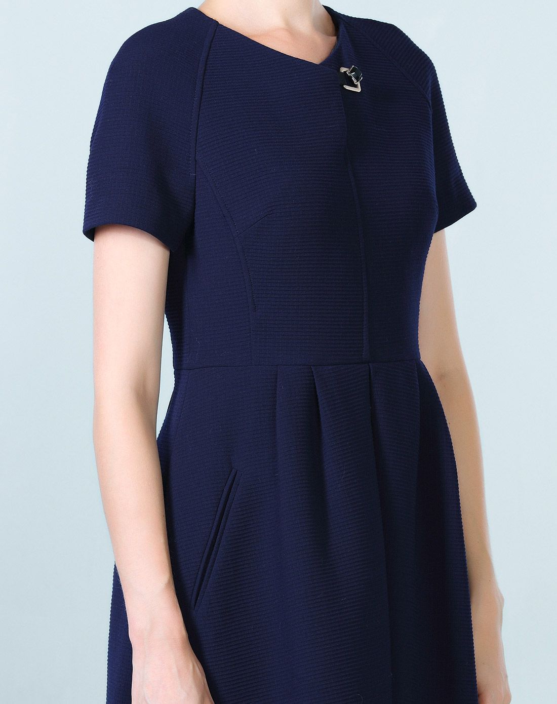水墨蓝短袖休闲百搭连衣裙