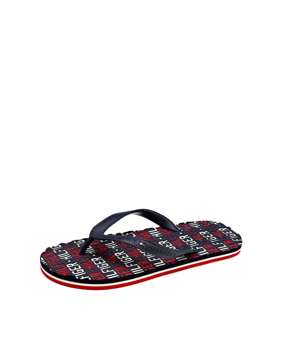 tommy hilfiger黑色印花时尚人字拖鞋鞋fm56818862ls403_唯品会