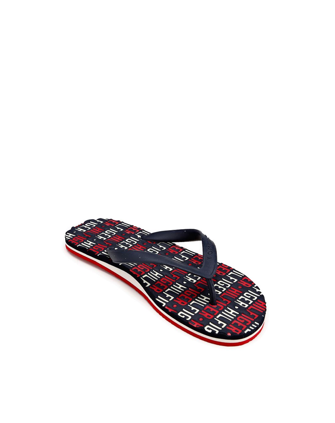 tommy hilfiger黑色印花时尚人字拖鞋鞋fm56818862ls403_唯品会