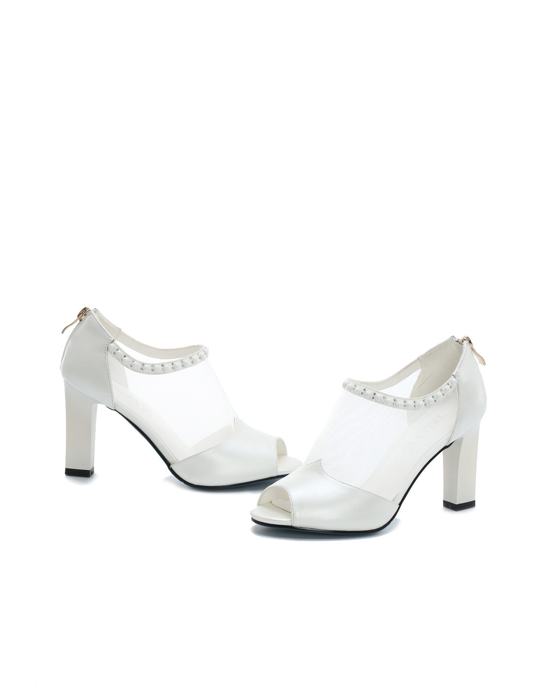 白色牛皮时尚女士网鞋