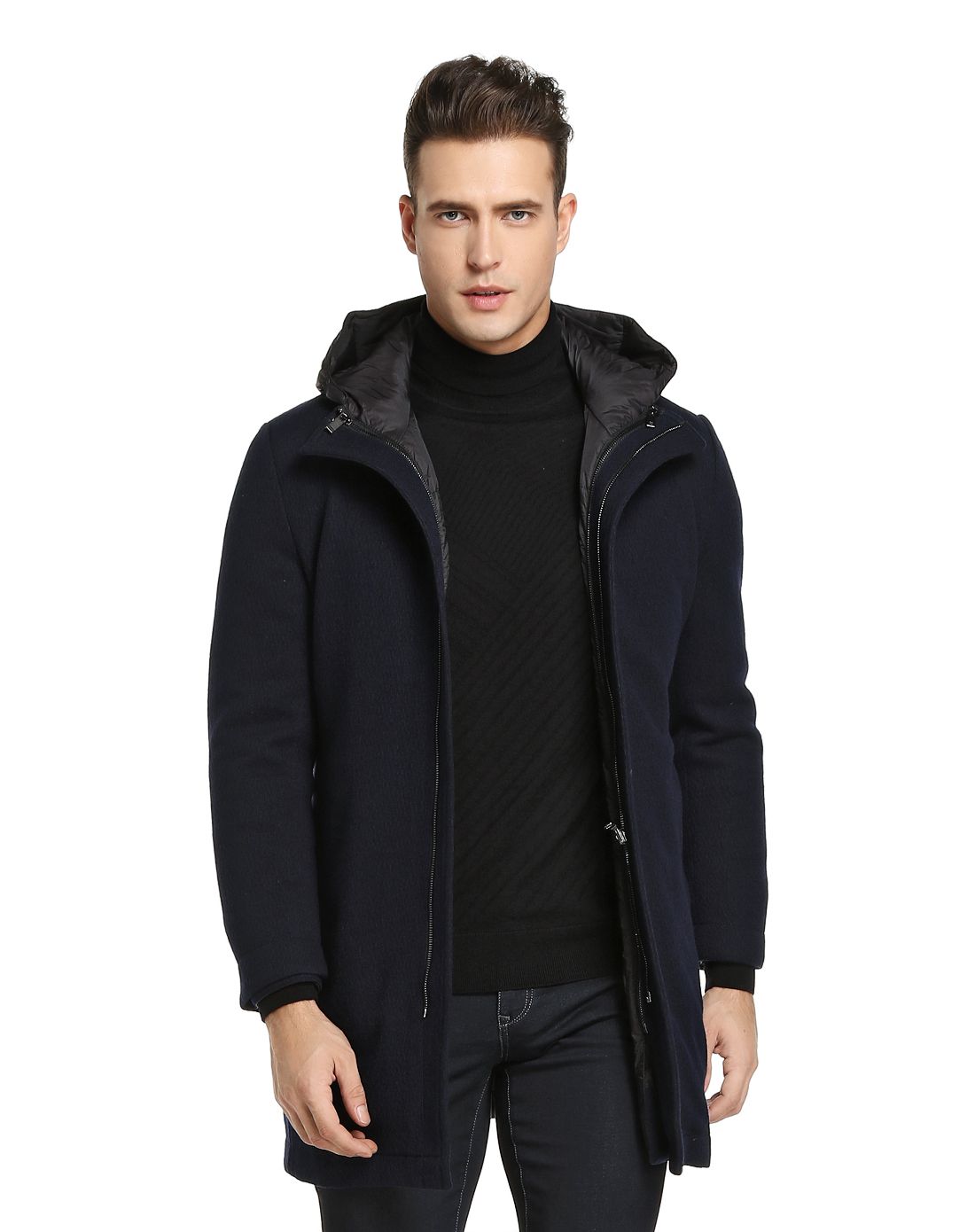 博斯绅威bosssunwen男装专场 双面穿可拆卸羽绒大衣款