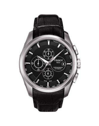 tissot库图系列三眼表盘机械男表t0356271605100